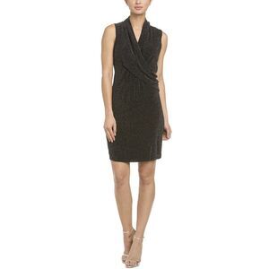Marc New York Womens  Black Surplice Mini Dress
